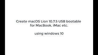 create usb boot disk for mac os x lion with windows 10